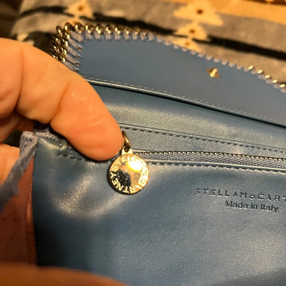 Stella McCartney EUC COA* Falabella Continental Flap Wallet Clutch -Cyan . - Picture 8 of 17